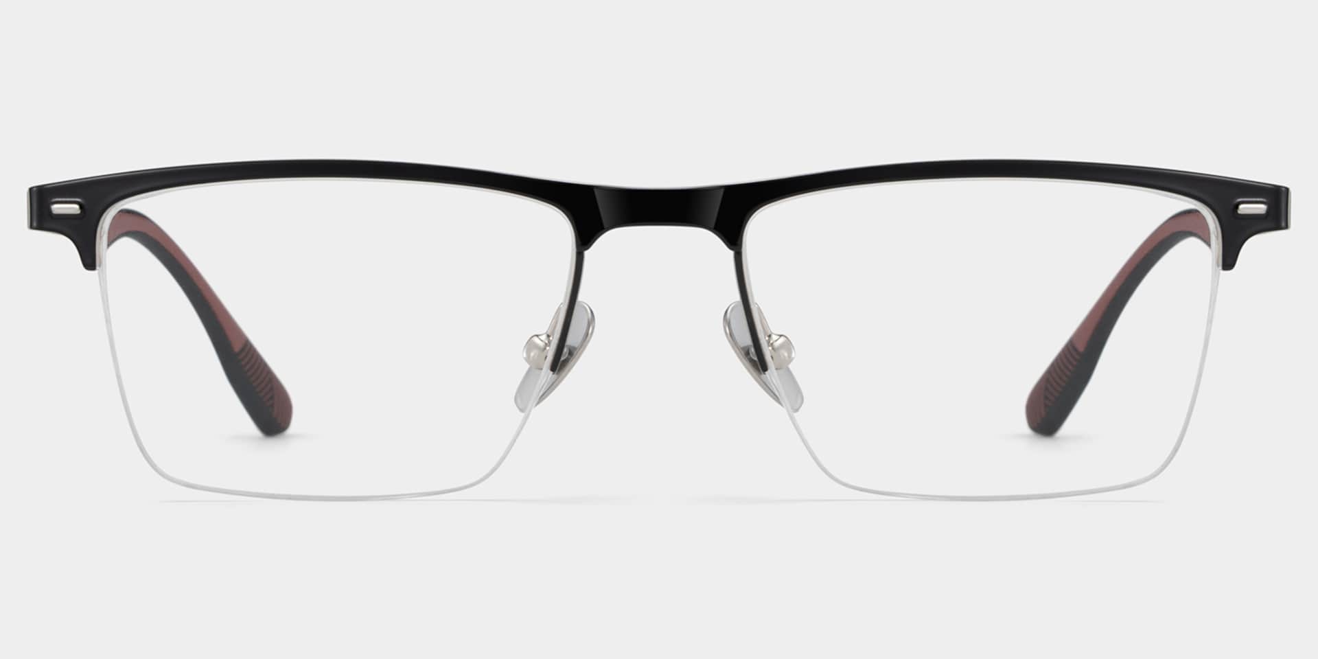 Browline Black Eyeglasses- Brock Titanium Frame Glasses3