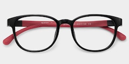 Dale  Round Black Red Glasses2