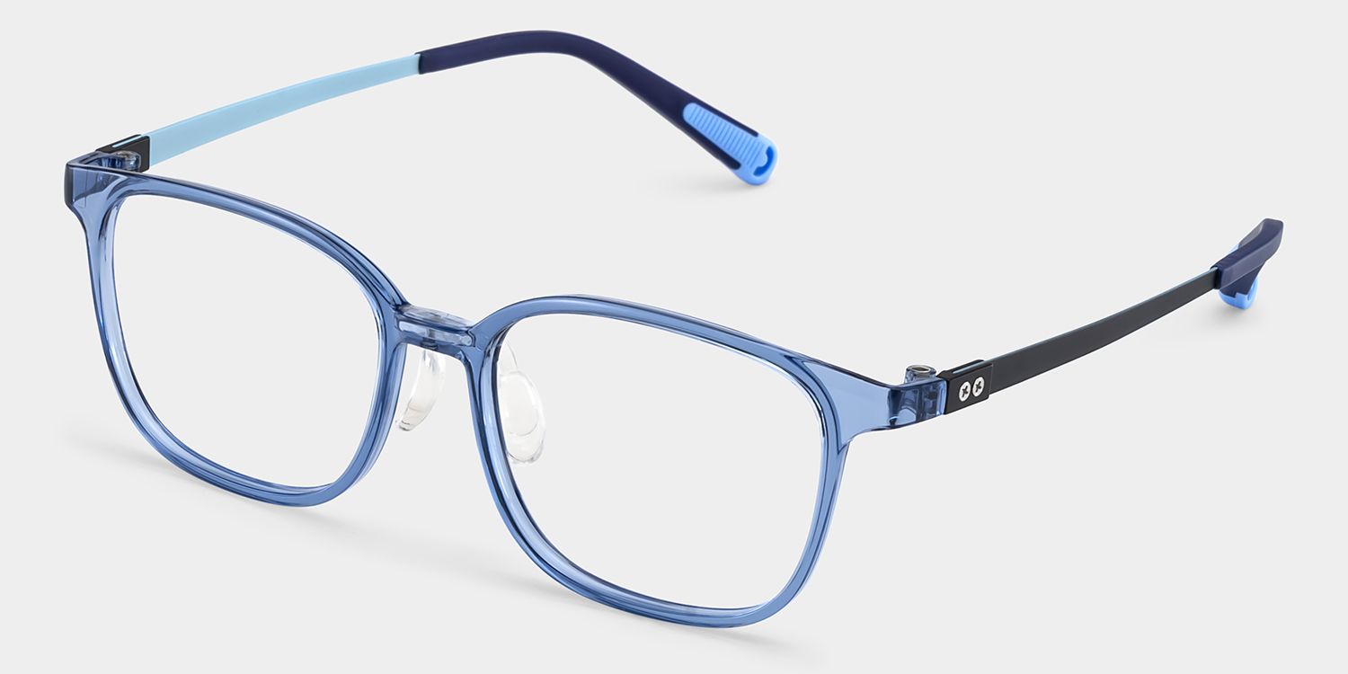 Lane Rectangle Blue Cystal Frame Eyeglasses for Teens3
