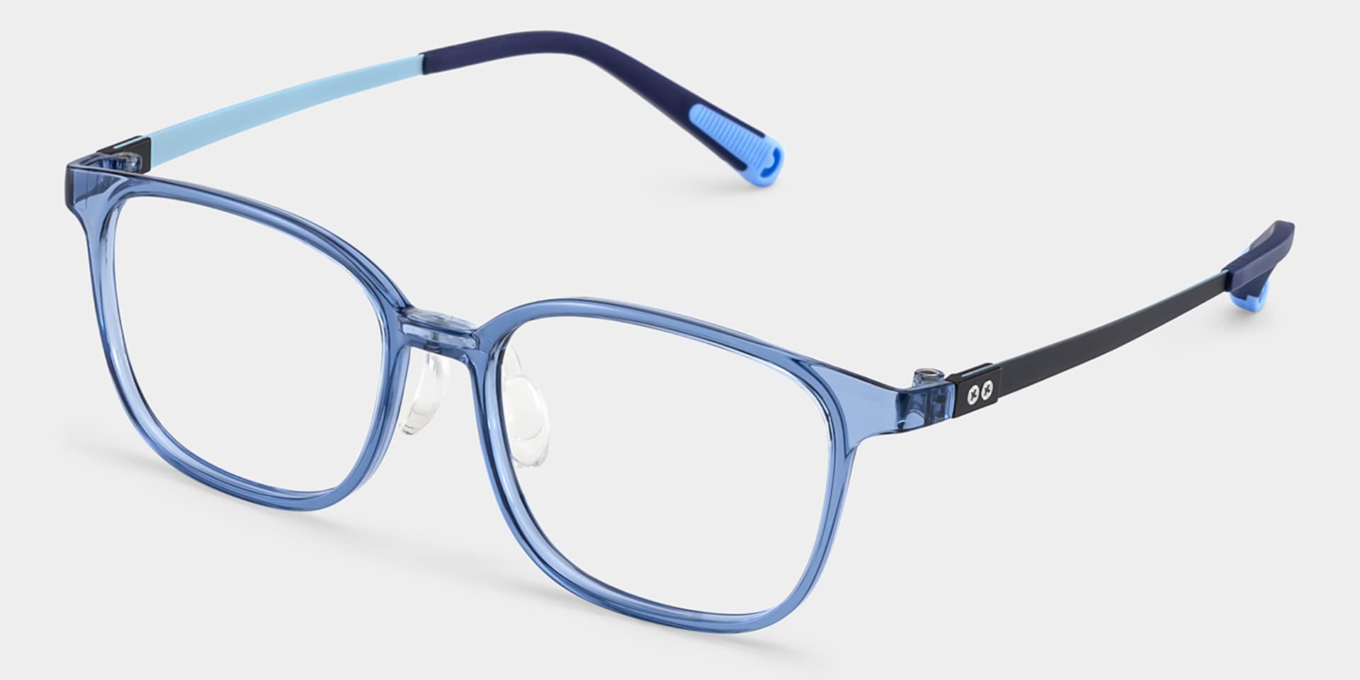 Lane Rectangle Blue Cystal Frame Eyeglasses for Teens3