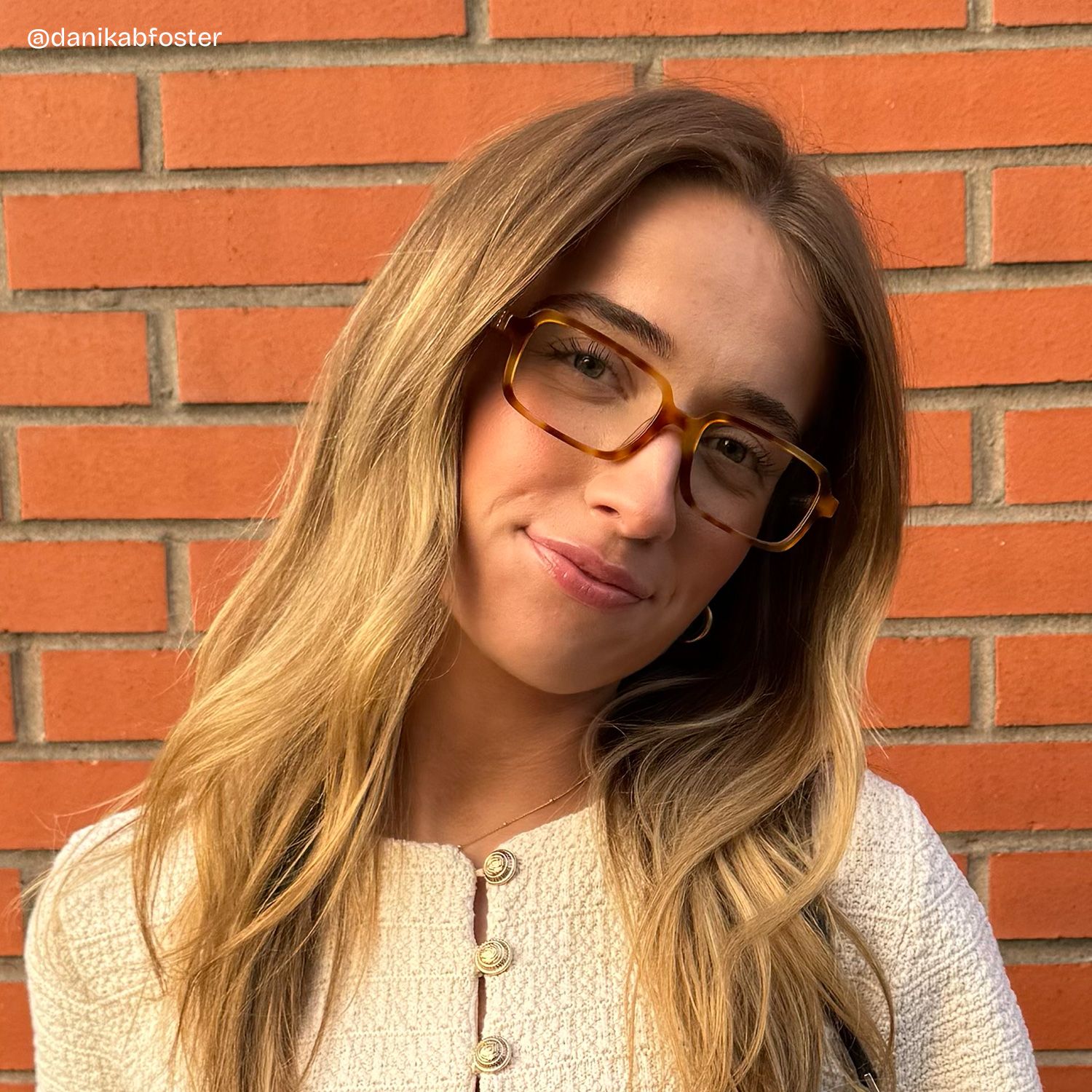 Danielle Light Brown Tortoise Shell Rectangle Glasses | ZEELOOL