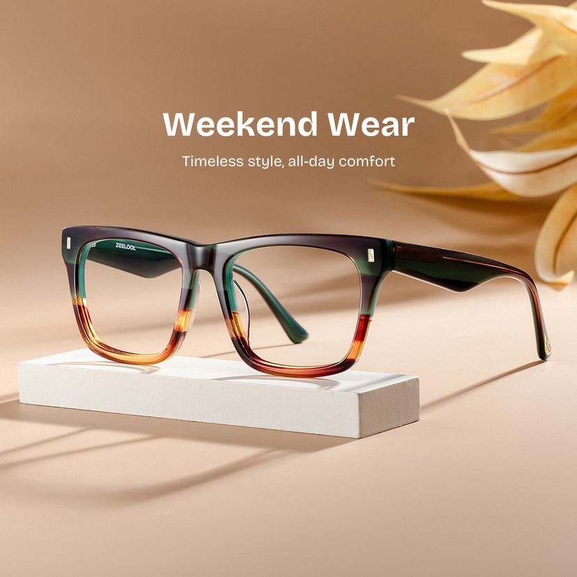 Brookins Multicolor Rectangle Glasses