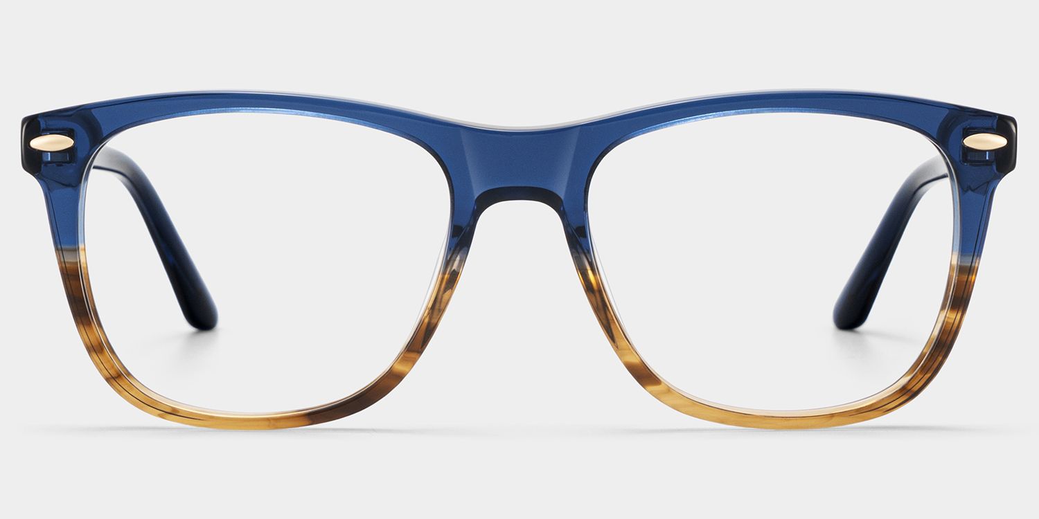 Atlas Two-tone Rectangle Acetate Frame Glasses for Men | ZEELOOL1