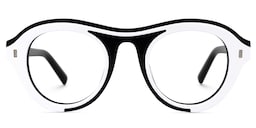 Milan Round White Glasses0