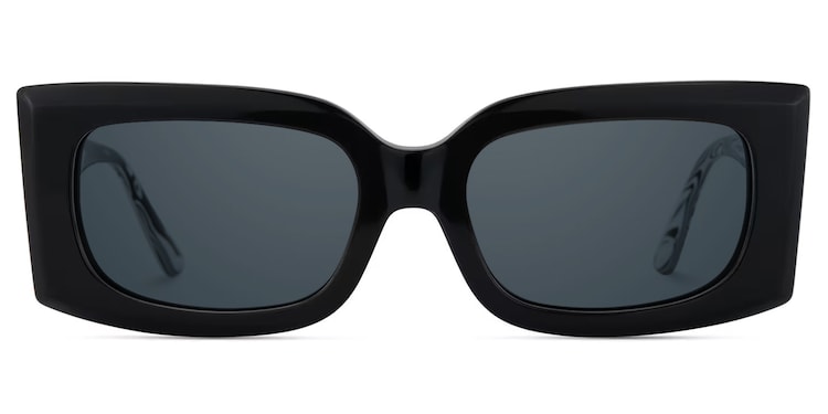 Orduno Rectangle Black Sunglasses