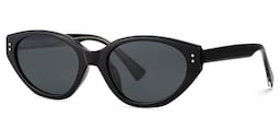 Raine Cat-eye Black Polarized Sunglasses2