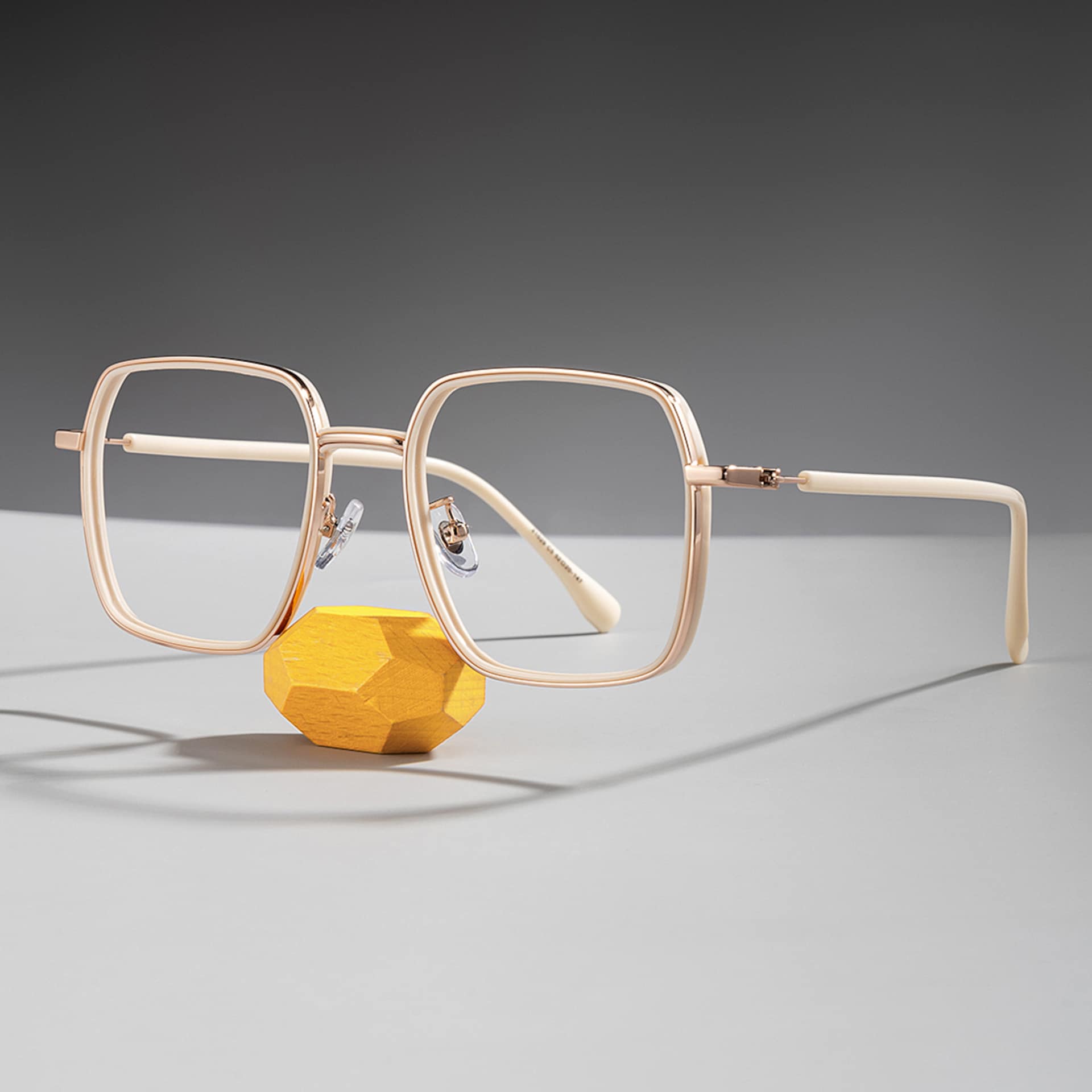 Moody White Square Prescription Glasses | Zeelool0