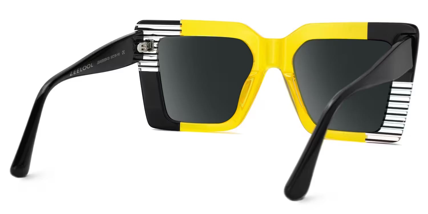 Shamika Rectangle Yellow Glasses5
