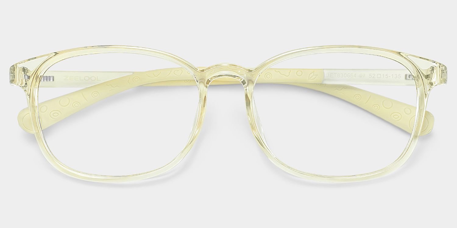 Kids Rectangle Clear Yellow Amaker Frame Glasses | Zeelool1