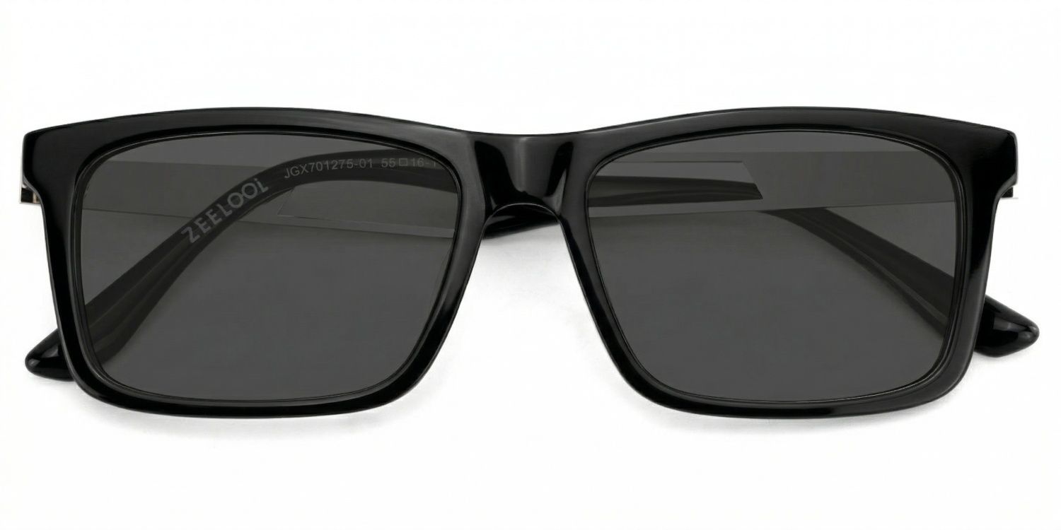 Osvaldo Rectangle Black Sunglasses for Women & Men | ZEELOOL1