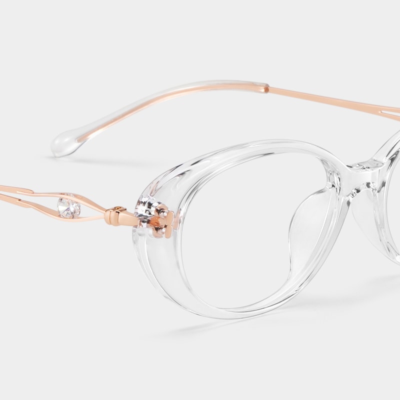 Blaire Crystal Frame Glasses with Oval Frame Online | ZEELOOL4