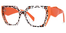 Sileidy Geometric Orange Tortoise Glasses2