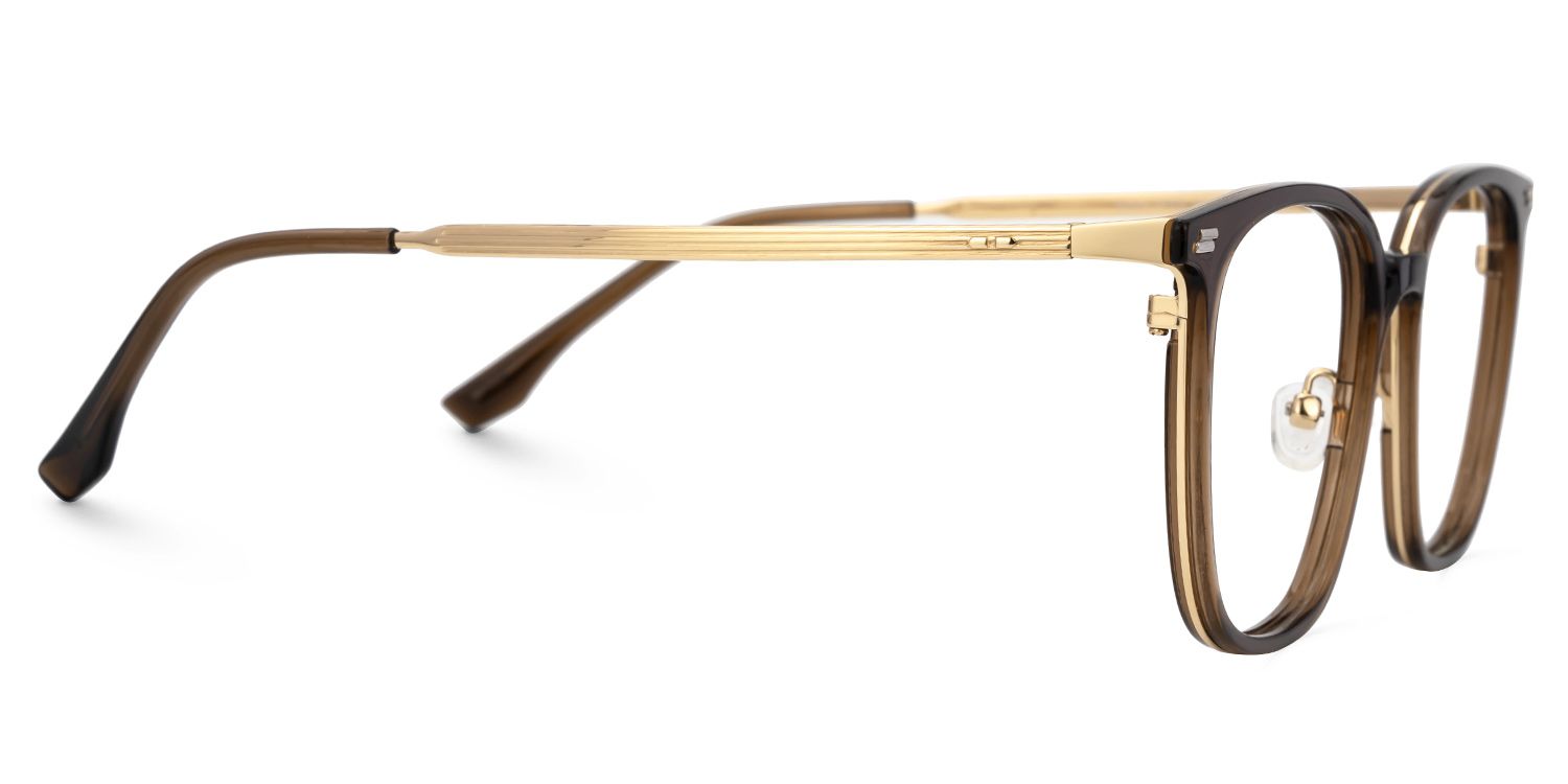 Brown Mixed-Material Rectangle Eyeglasses- Ridgley2