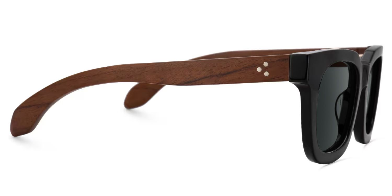 Sam Rectangle Wood Thick Frame Sunglasses for Men | Zeelool2