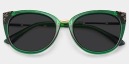 Dalton Cat Eye Dark Green Sunglasses1