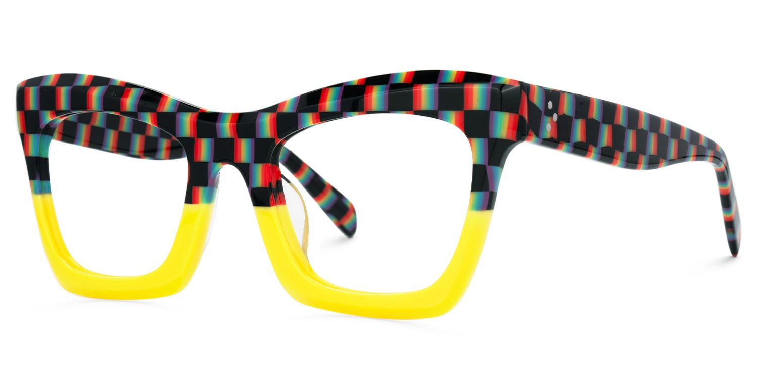 New Arrival Checkered and Yellow Color for Benitez Glasses | Zeelool1