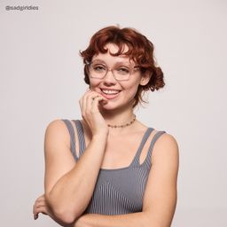 Daisy Pink Round Glasses6
