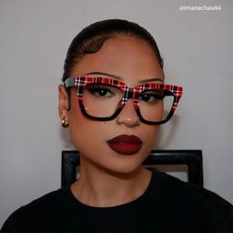 Boston Square Red-Plaid Glasses4