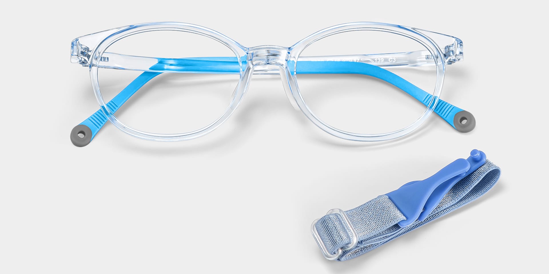 Olive Rectangle Crystal Blue Frame Eyeglasses for Pre-tweens1