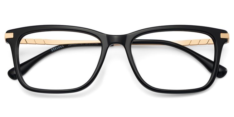 Zane Rectangle Black Glasses