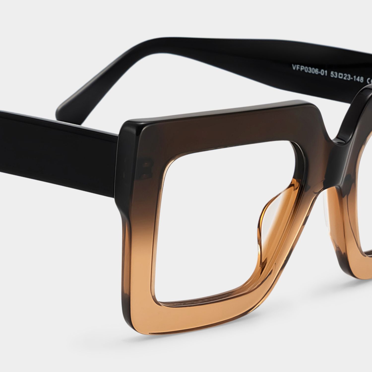 Brandon Brown Square Frame Glasses, Thick Tawny Frames