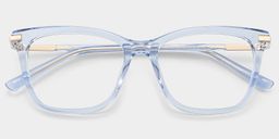 Eliot Clear Blue Rectangle Glasses1