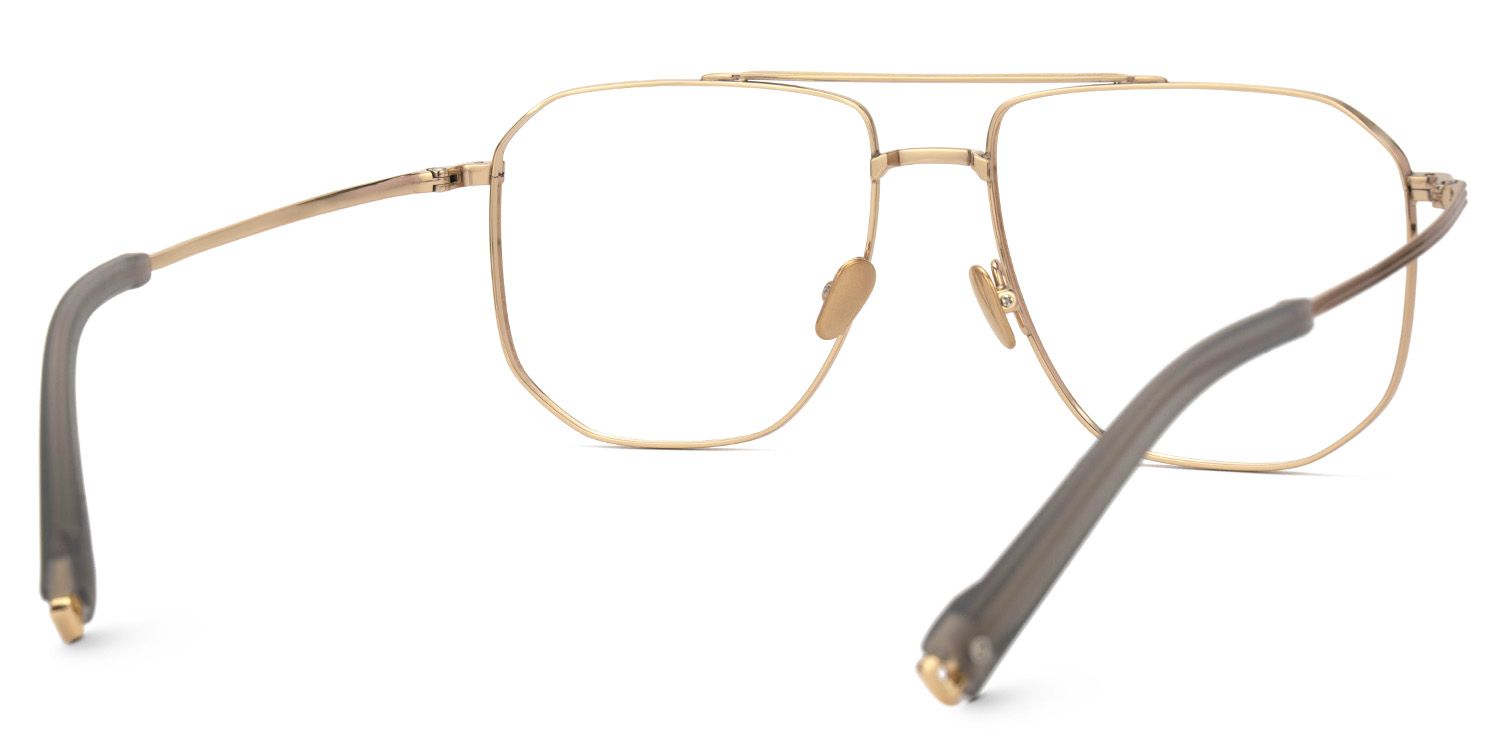Aqua Titanium Gold Frame Glasses with Aviator Shape | Zeelool3