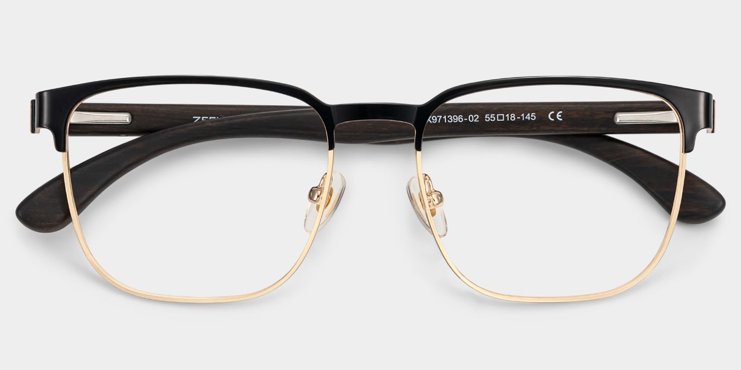 Luke black and gold browline glasses Online | ZEELOOL