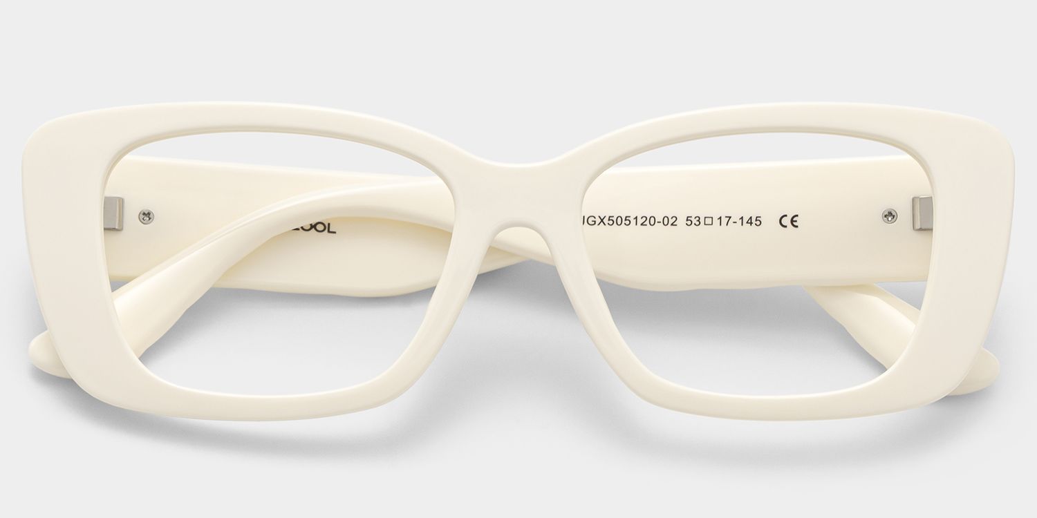 Hannah White Rectangle Frame Eyeglasses | ZEELOOL2