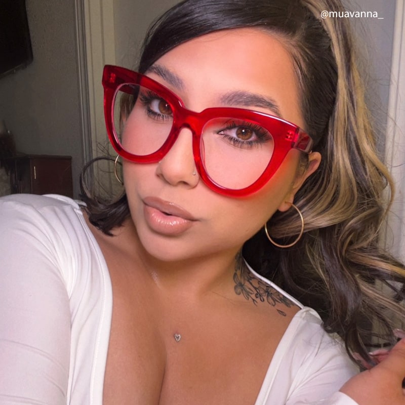 Yaser Cateye Red Glasses9