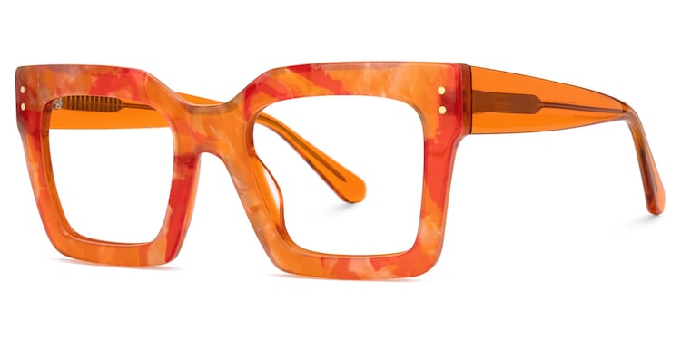 Agaton Square Orange Glasses