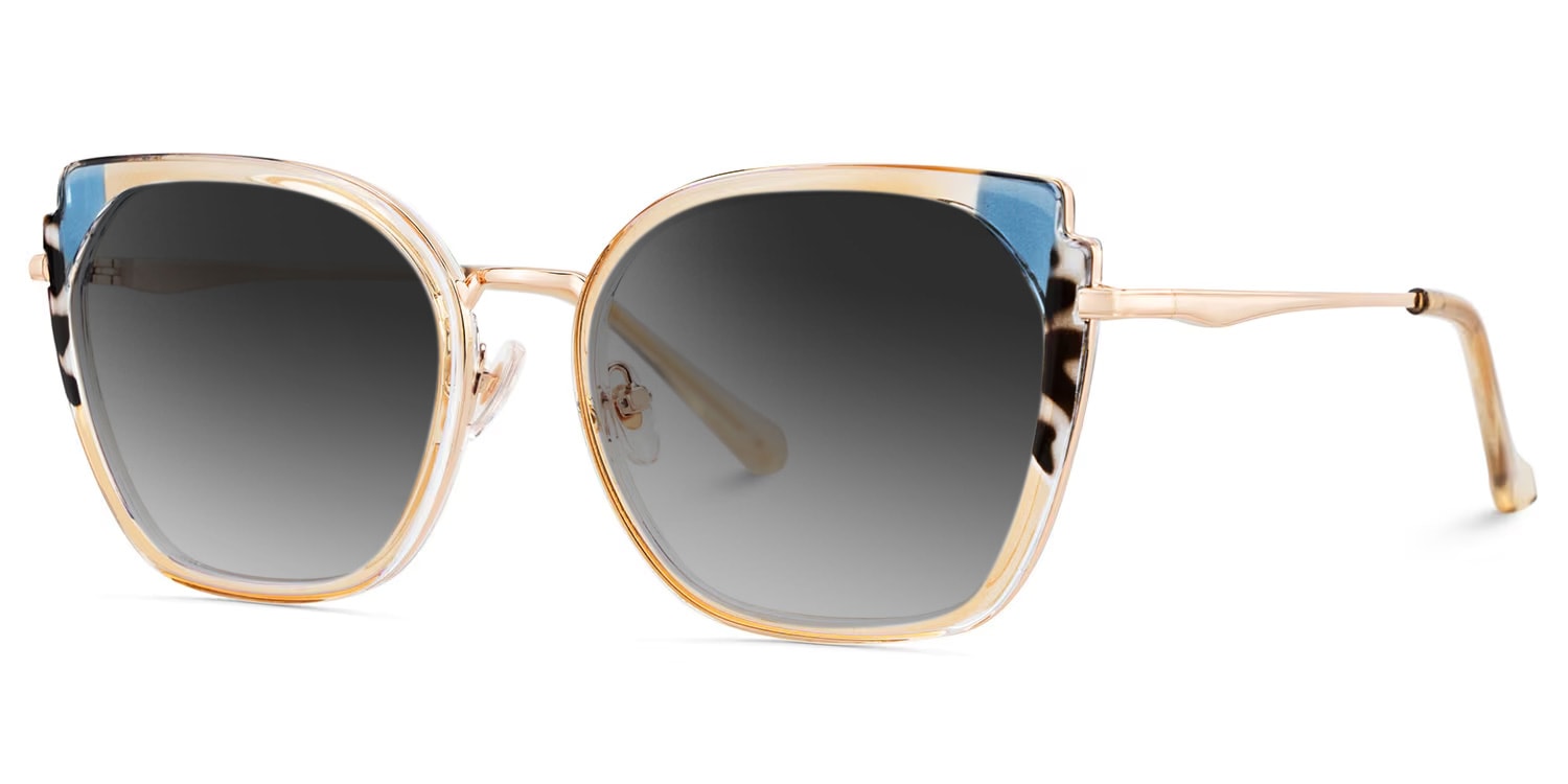 Murcia Square Champagne Sunglasses2