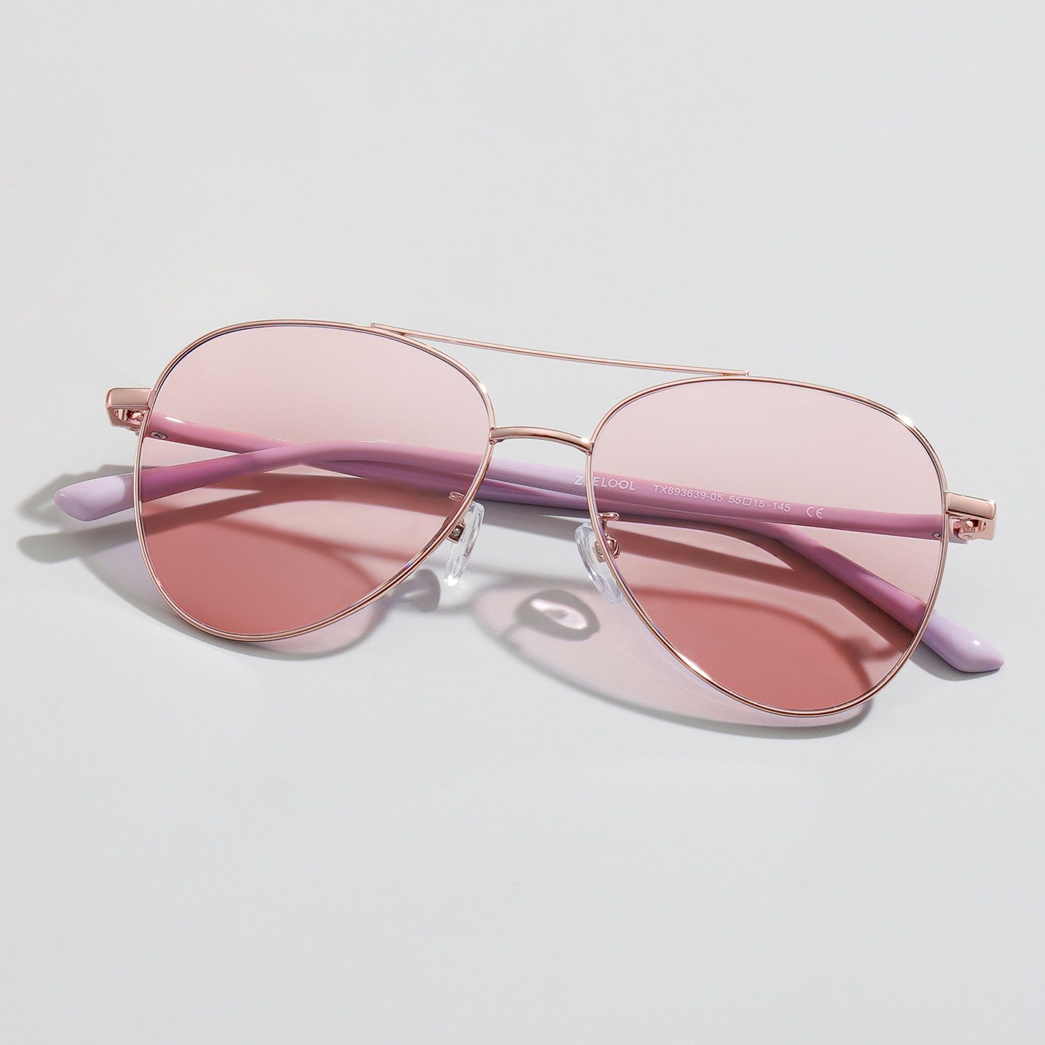 Paige Metal Rose-Gold Aviator Frame Sunglasses | ZEELOOL0