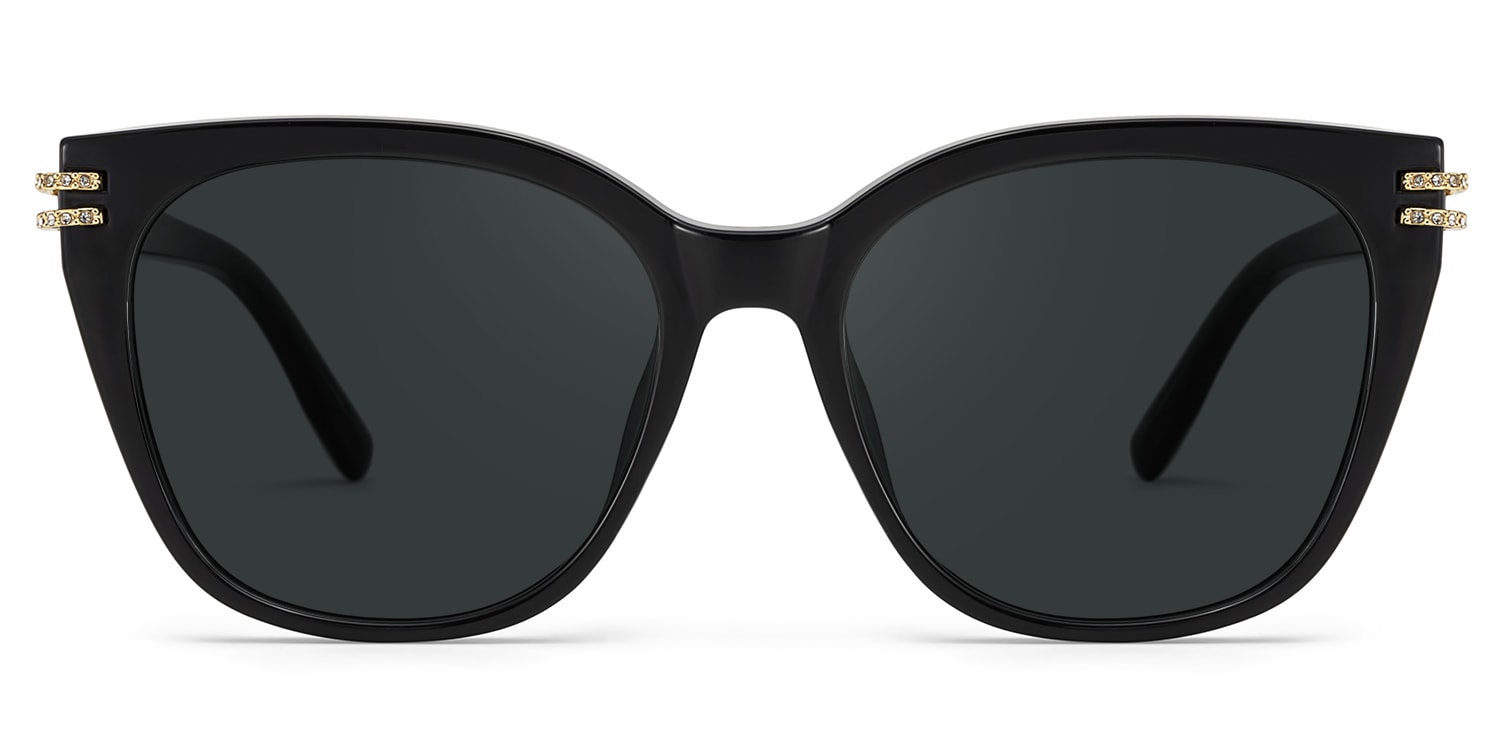 Catalina Square Black Polarized Sunglasses