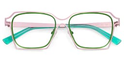 Foday Geometric Pink Green Glasses1