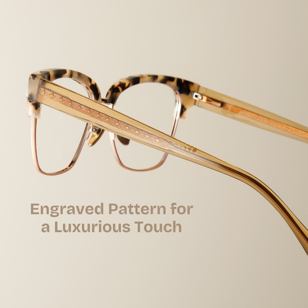 Browline Tortoise Eyeglasses- Ellis Mixed Frame Glasses3