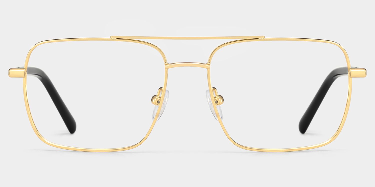 Iris Gold Frame Glasses with Aviator Frame Online | ZEELOOL2