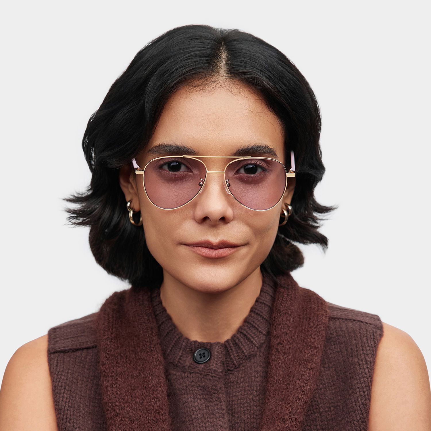 Paige Aviator Rose-Gold Glasses | Zeelool Glasses0