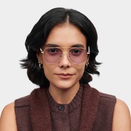 Paige Aviator Rose-Gold Sunglasses0