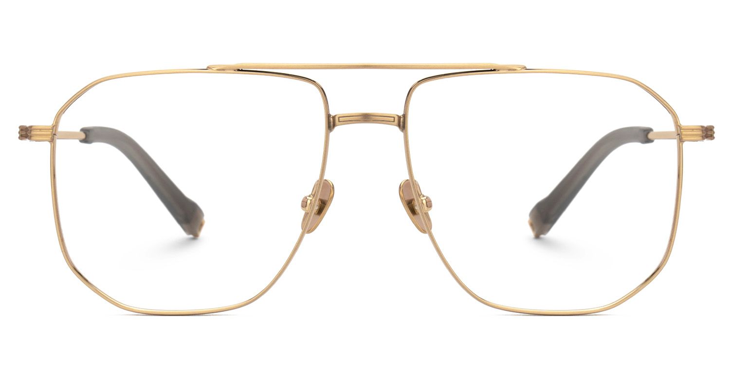 Aqua Titanium Gold Frame Glasses with Aviator Shape | Zeelool0