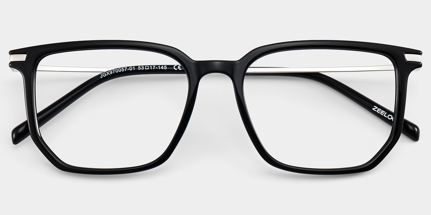 Michelle Rectangle Black Glasses