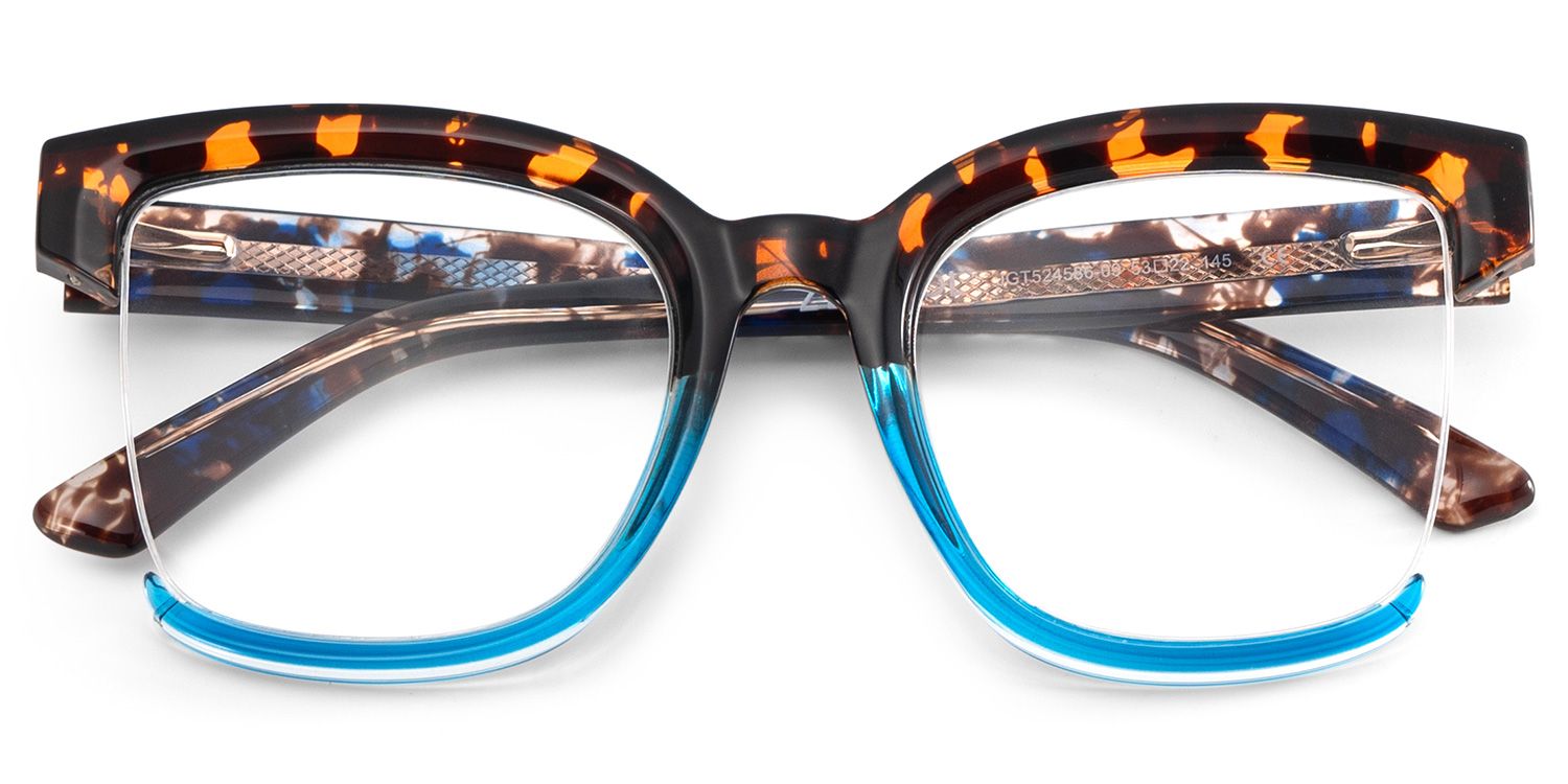 Cadogan Blue-tortoise Square Prescription Glasses | Zeelool2