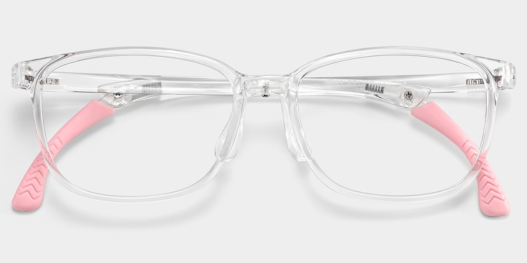 Gray Rectangle Crystal Pink Glasses
