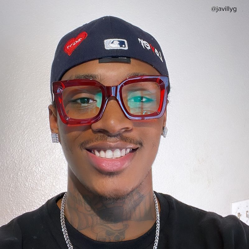 Lobo Square Red Glasses | Zeelool Glasses5