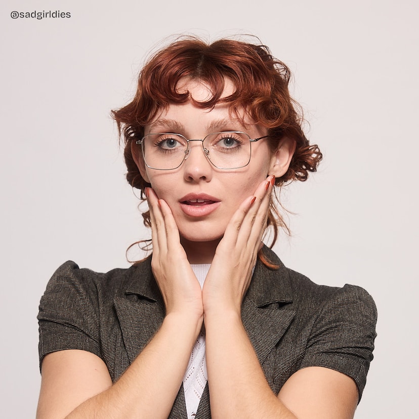 Leah Rectangle Silver Glasses