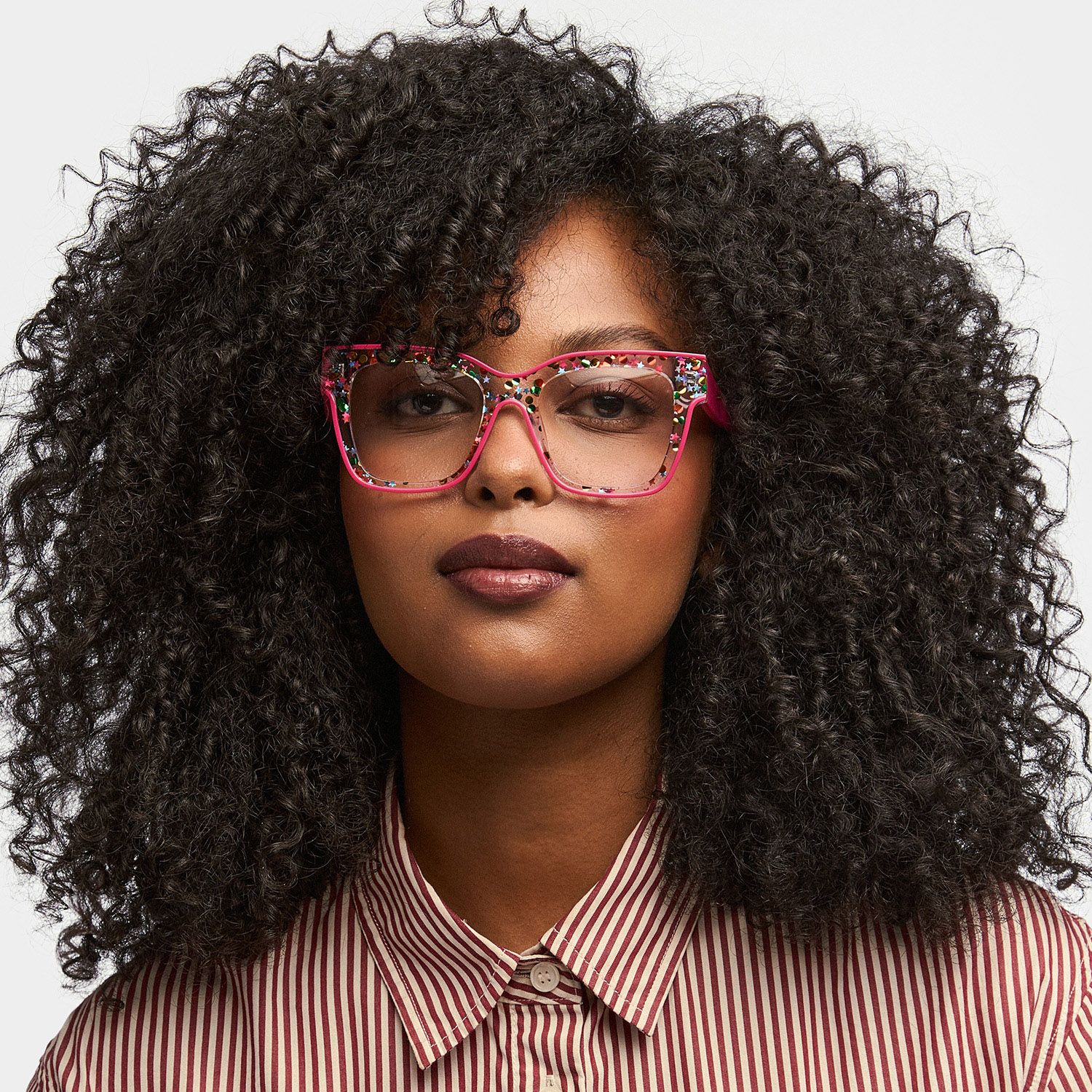 Zerica Eyeglasses in Square Red Rose Eyeglasses | Zeelool0