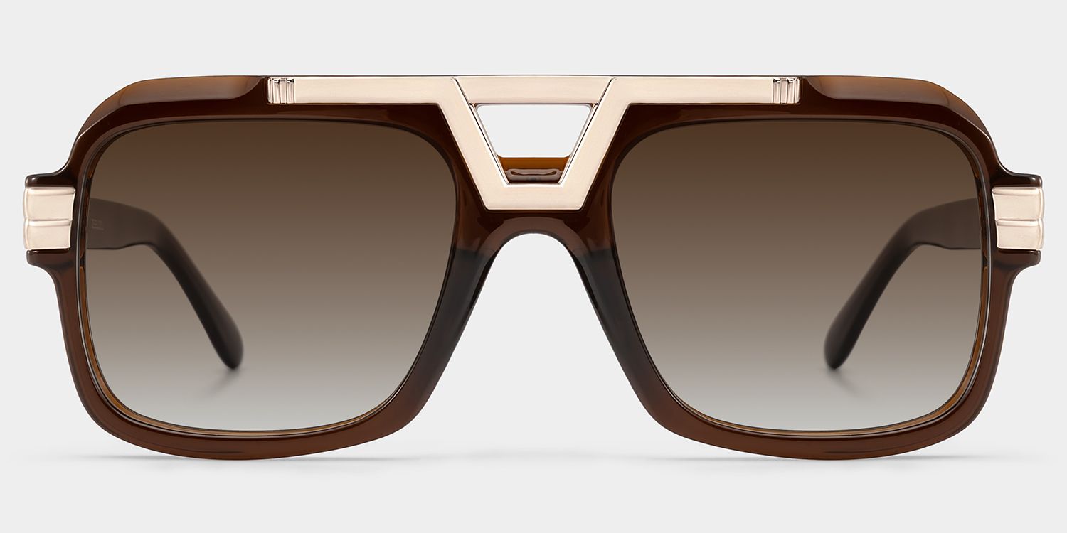 Croswell Mixed Brown Aviator Frame Sunglasses | ZEELOOL0
