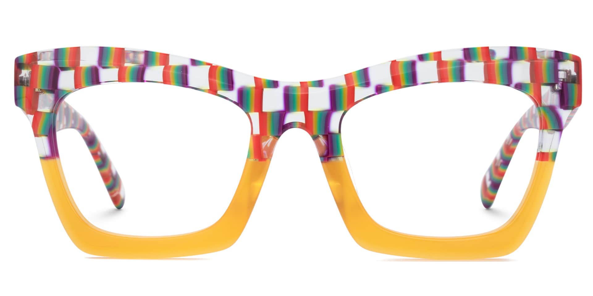 New Arriva Striped and Orange Glasses for Benitez Frame | Zeelool0