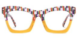 Benitez Square Orange Glasses0