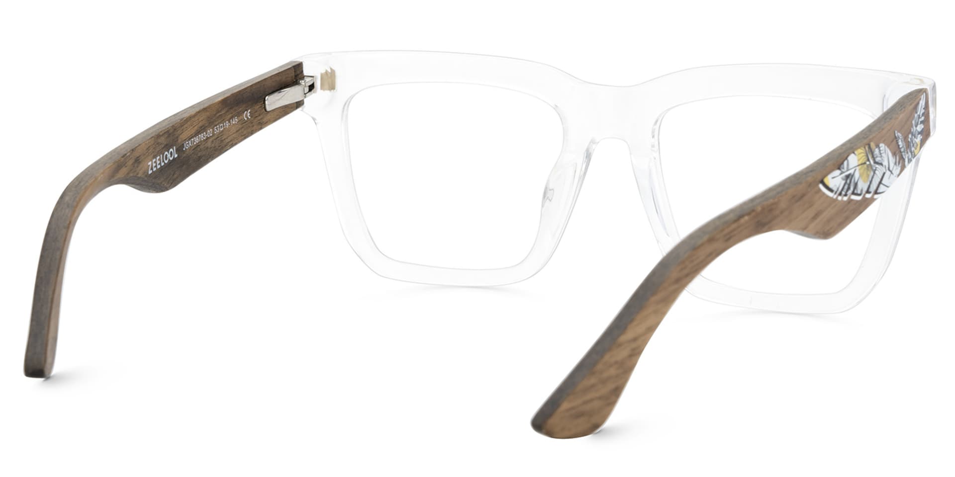 Rectangle Vintage Glasses With Wood Temples5